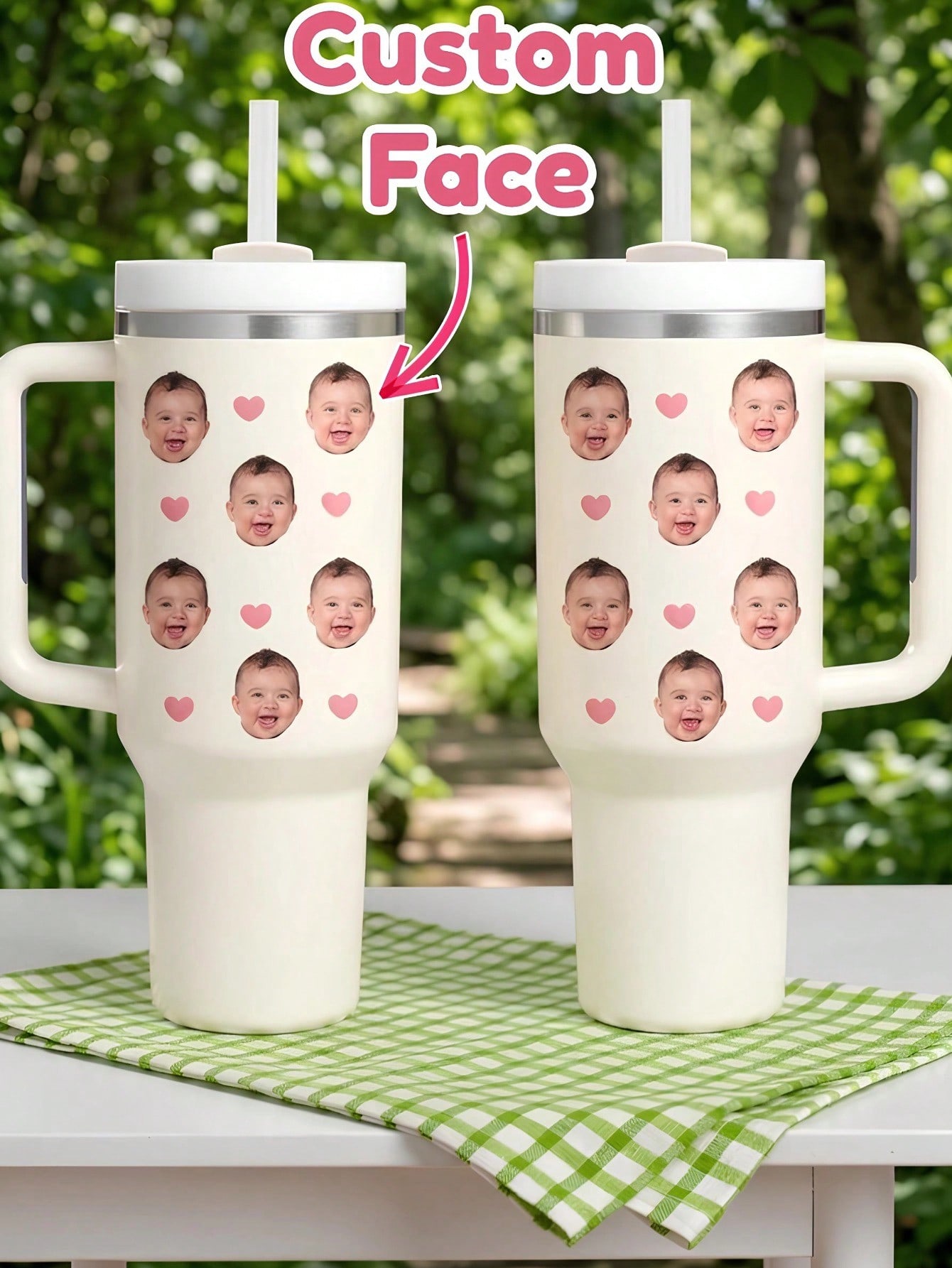 Coffee Equipment Names - 맞춤형 얼굴 프린팅 보온 텀블러 40oz