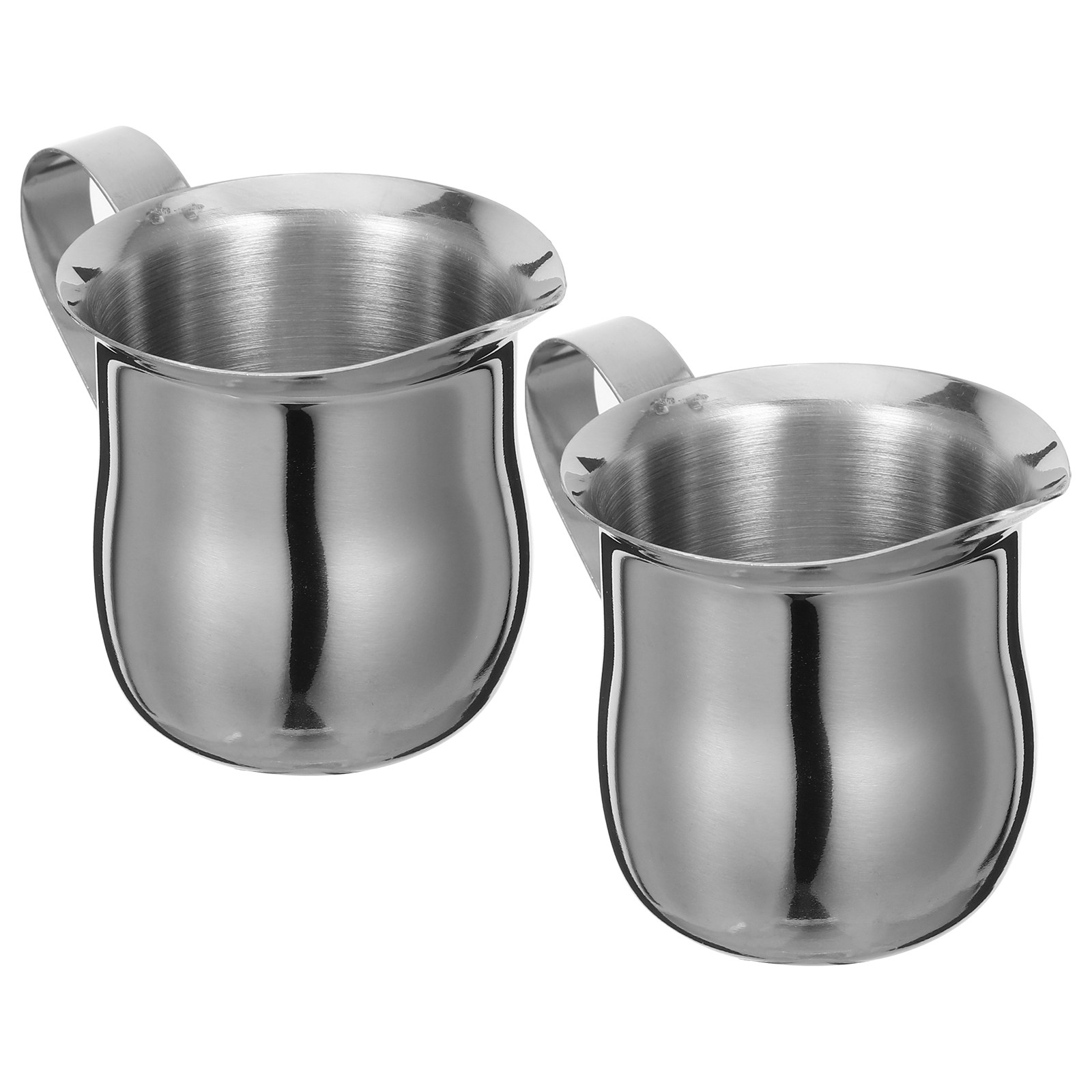 Milk Steaming Pitcher - 2개 스테인리스 스틸 우유 거품기, 에스프레소