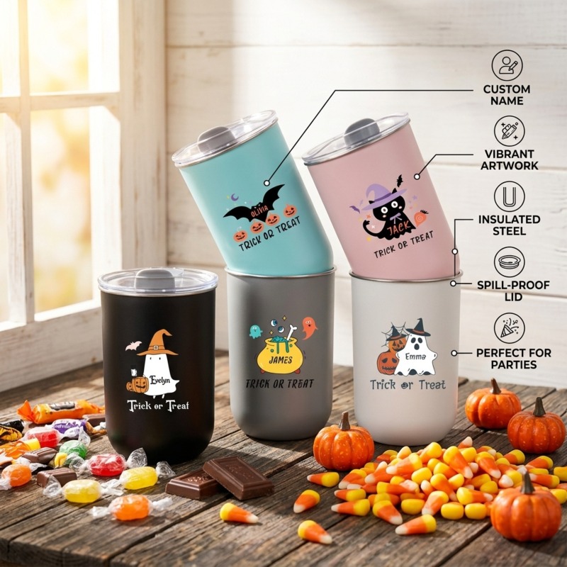 개인 맞춤형 귀여운 할로윈 여행용 컵, 이름이 새겨진  - Coffee Equipment Names 리뷰 및 가격