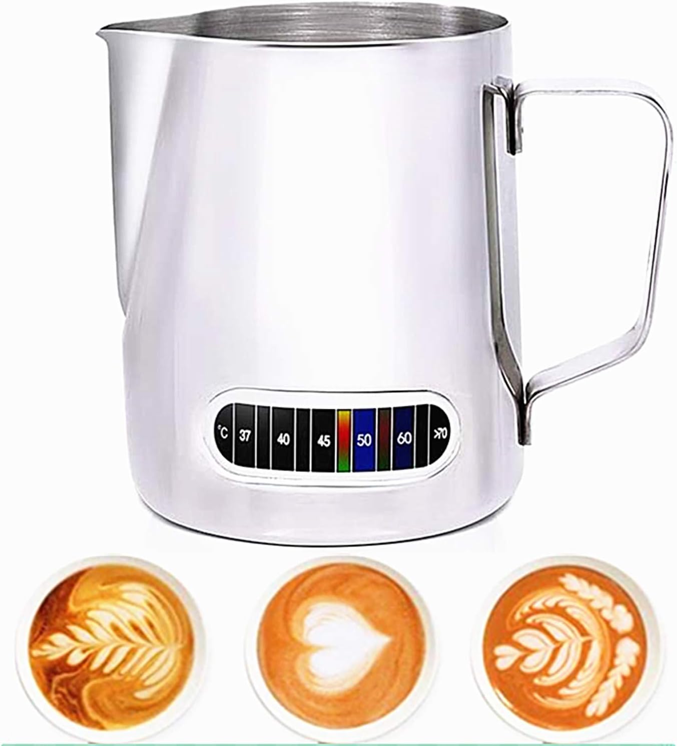 온도계가 내장된 우유 거품기 라떼 아트 주전자 스테인리 - Milk Steaming Pitcher 리뷰 및 가격