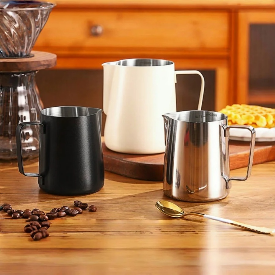 커피 우유 Frothing 투수 주전자 304 스테인레 - Milk Steaming Pitcher 리뷰 및 가격