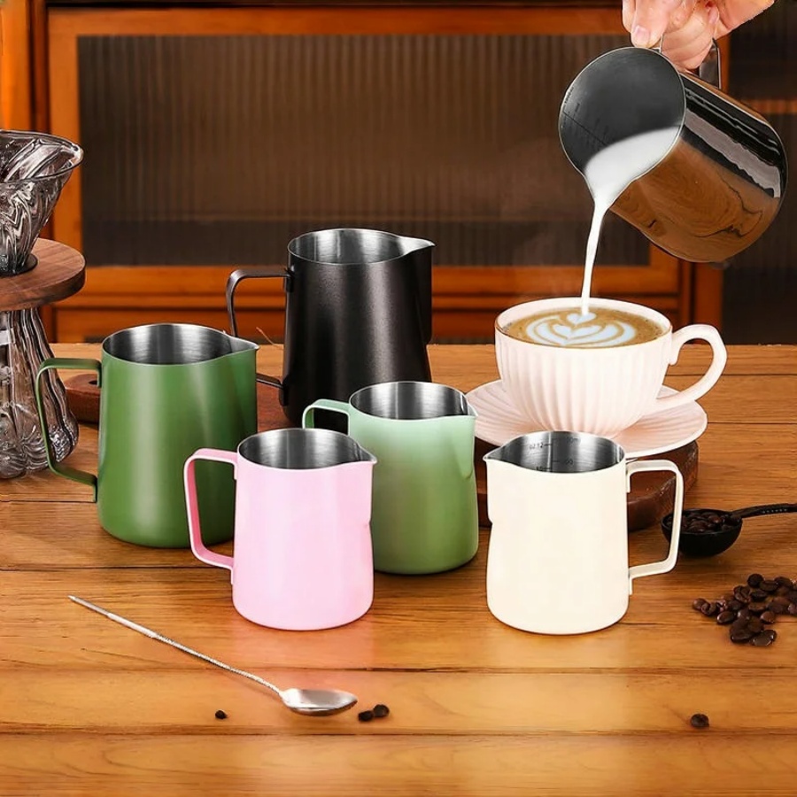 커피 우유 Frothing 투수 주전자 304 스테인레 - Milk Steaming Pitcher 리뷰 및 가격
