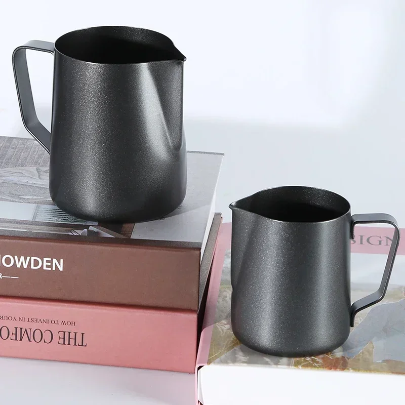 두꺼운 블랙 350/600ml 라떼 아트 컵 스파우트  - Milk Steaming Pitcher 리뷰 및 가격