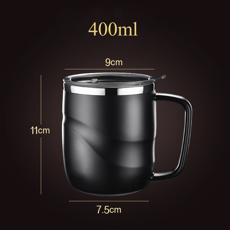 400ml 슬라이딩 뚜껑 진공 단열 커피 머그, 손잡이 - Coffee Equipment Eu 리뷰 및 가격