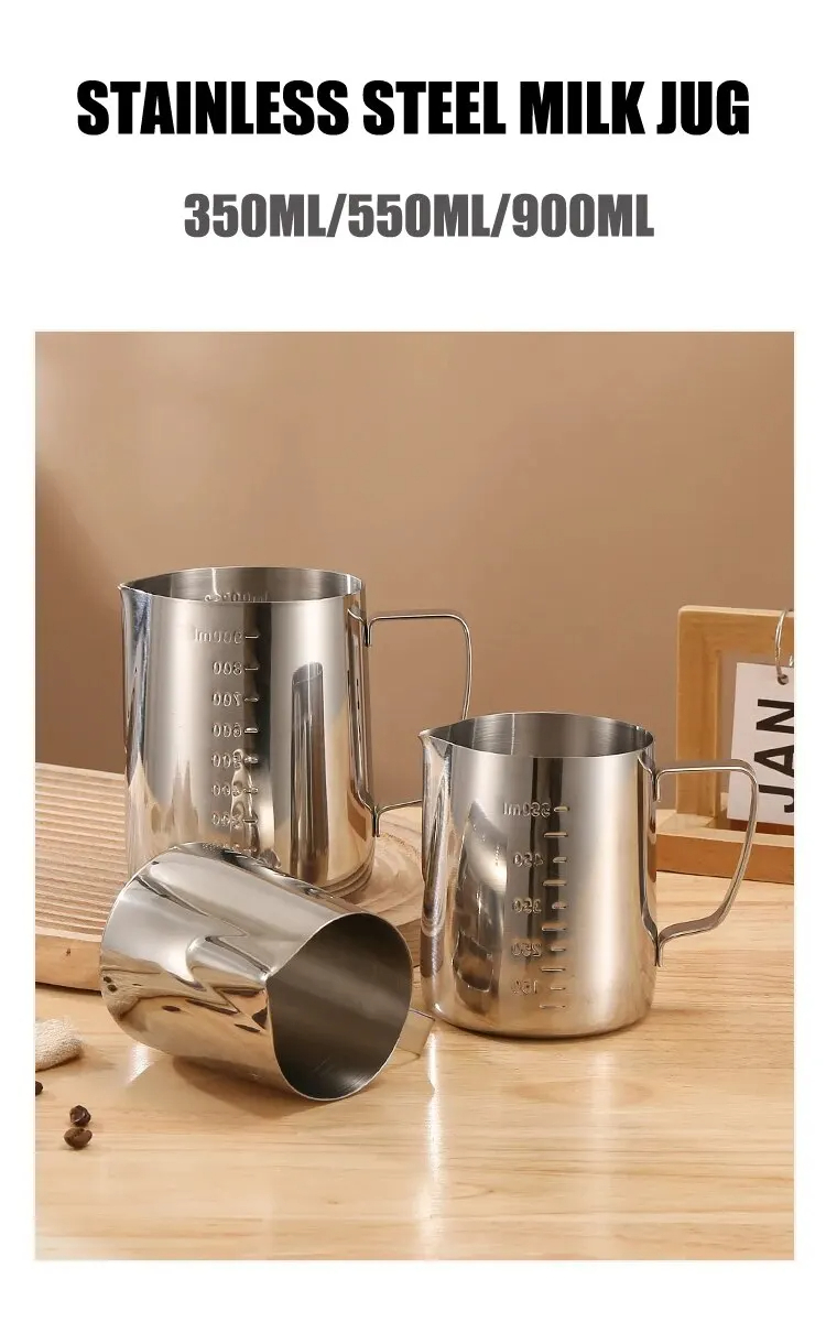 스테인리스 스틸 우유 거품기 은색 거품기 커피 라떼 용 - Milk Steaming Pitcher 리뷰 및 가격