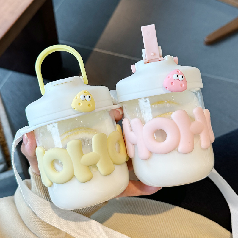 귀여운 소녀 투명 유리 내열성 물병, 진주 팔찌, 휴대 - Coffee Equipment Eu 리뷰 및 가격