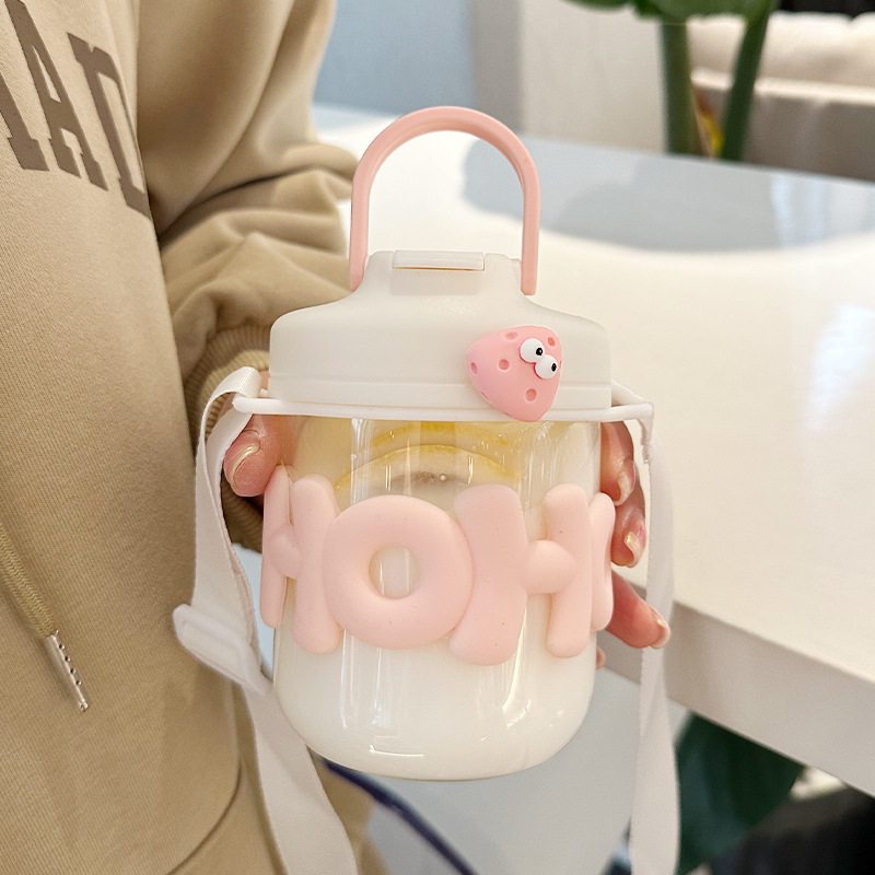 귀여운 소녀 투명 유리 내열성 물병, 진주 팔찌, 휴대 - Coffee Equipment Eu 리뷰 및 가격